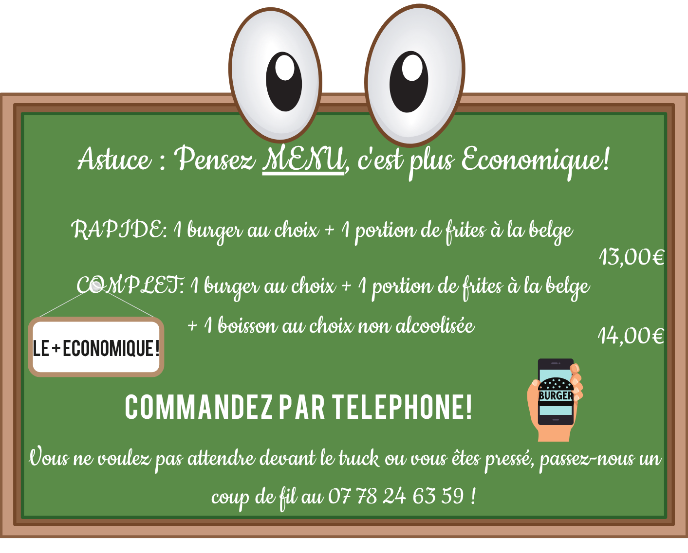 Formules menus burger, frites et boissons Formules menus burger, frites et boissons